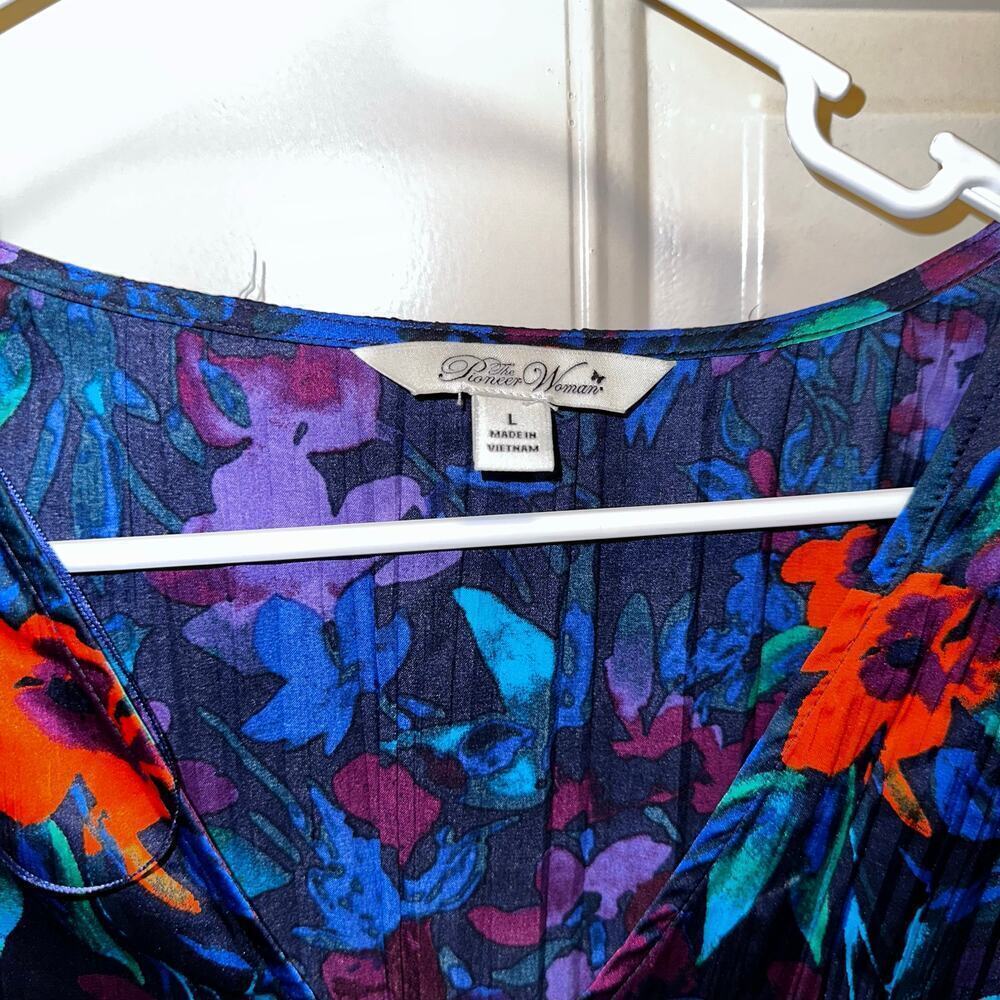 The pioneer woman floral ruffle tiered dress size l - Picture 4 of 5